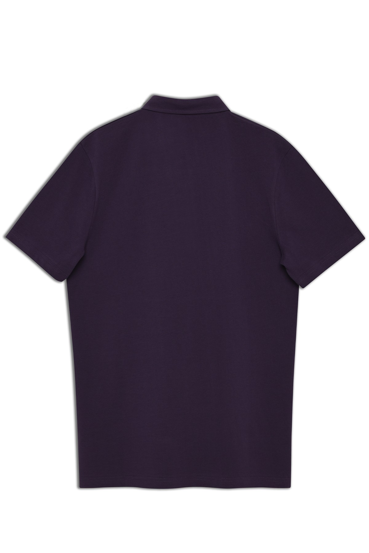 Vav Tasarım Punto Baskılı Pamuk Polo Yaka Mor T-shirt 23'
