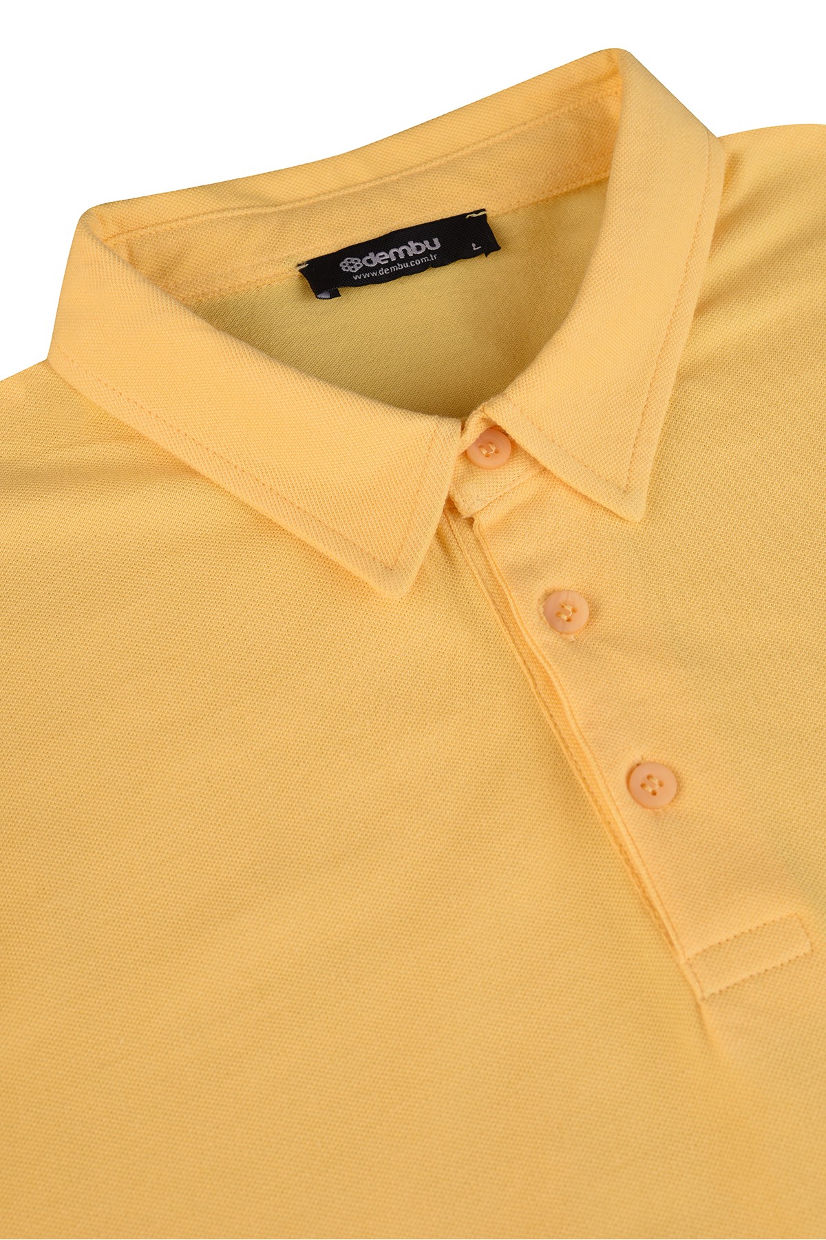 Vav Tasarım Punto Baskılı Pamuk Polo Yaka Sarı T-shirt 23'