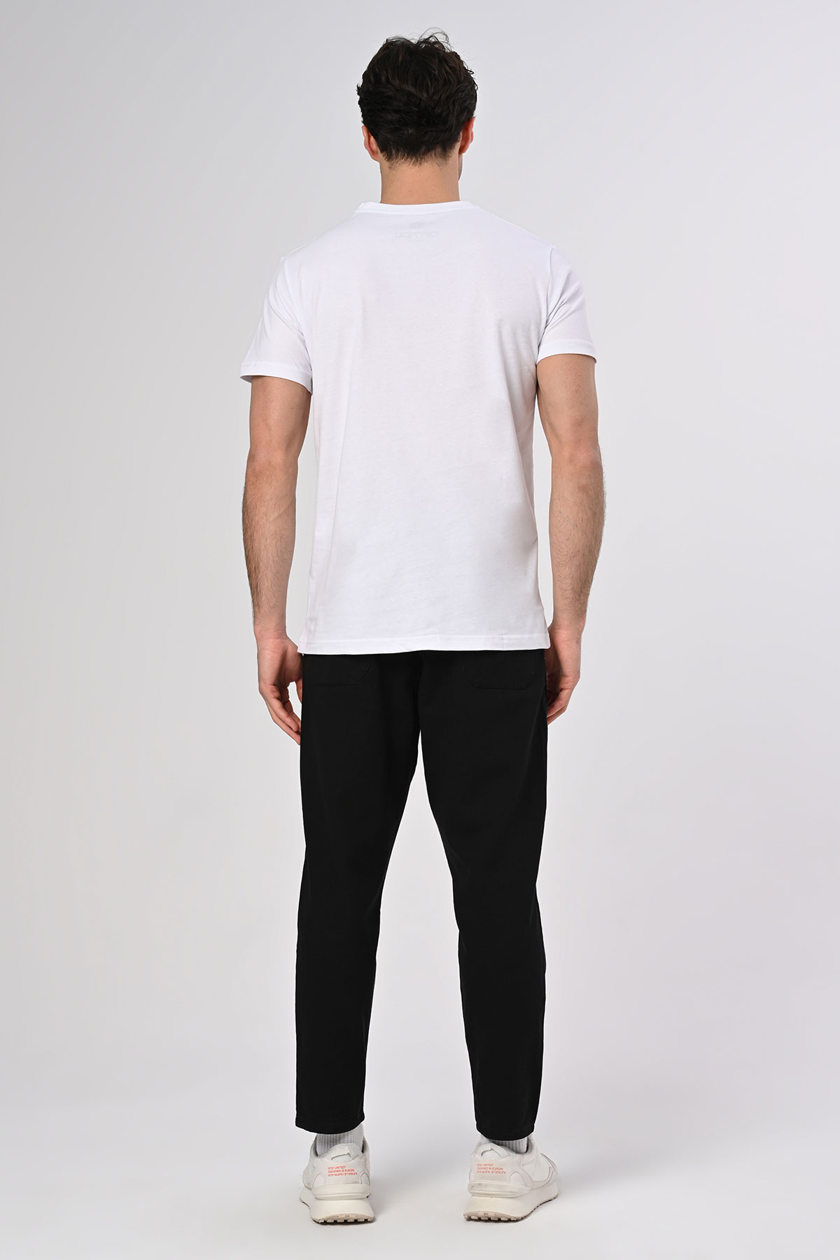 Koordinat Tasarım Pamuk Bisiklet Yaka Beyaz T-shirt 22’