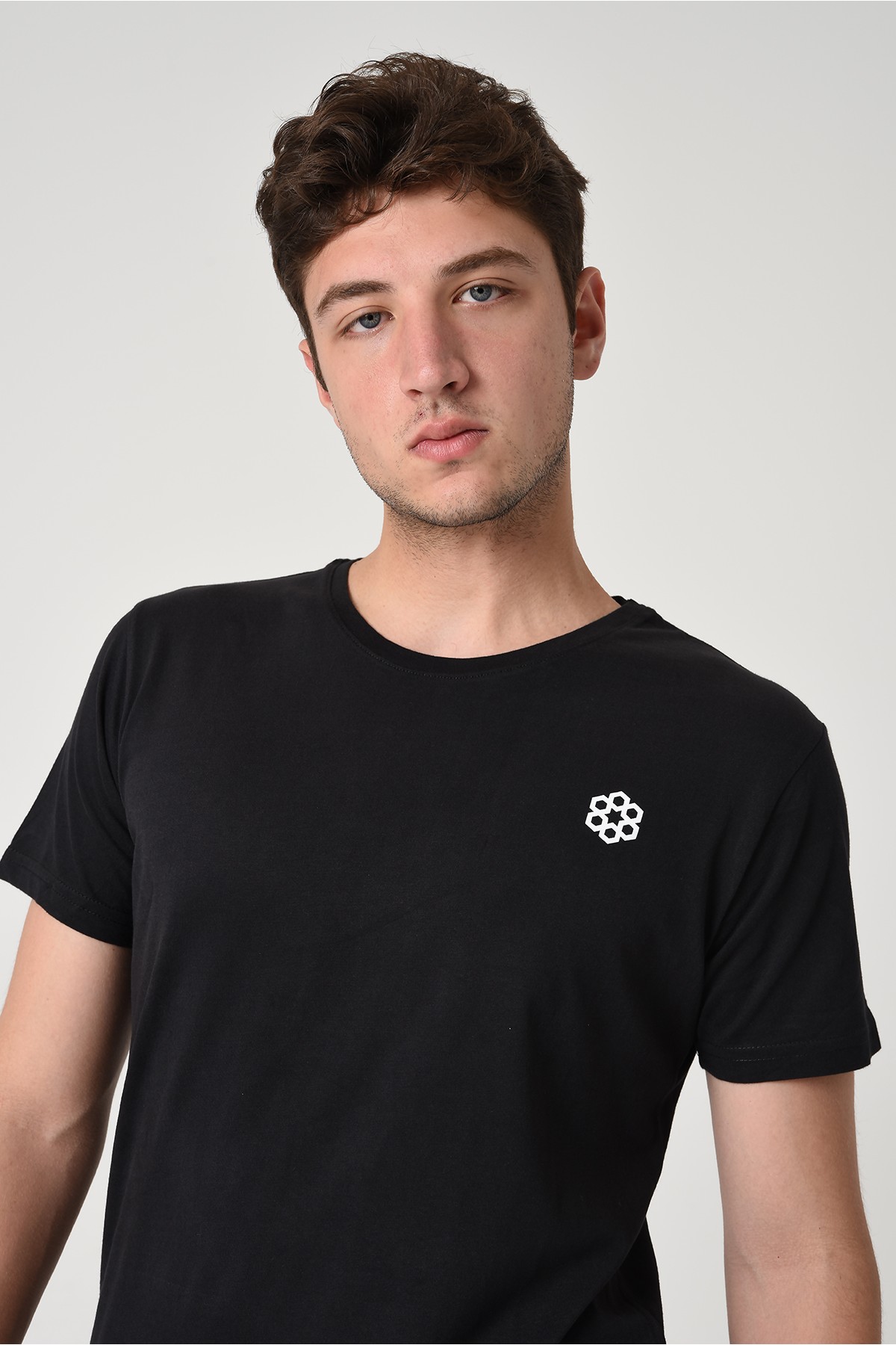 Dembu Tasarım Pamuk Baskılı Siyah T-shirt